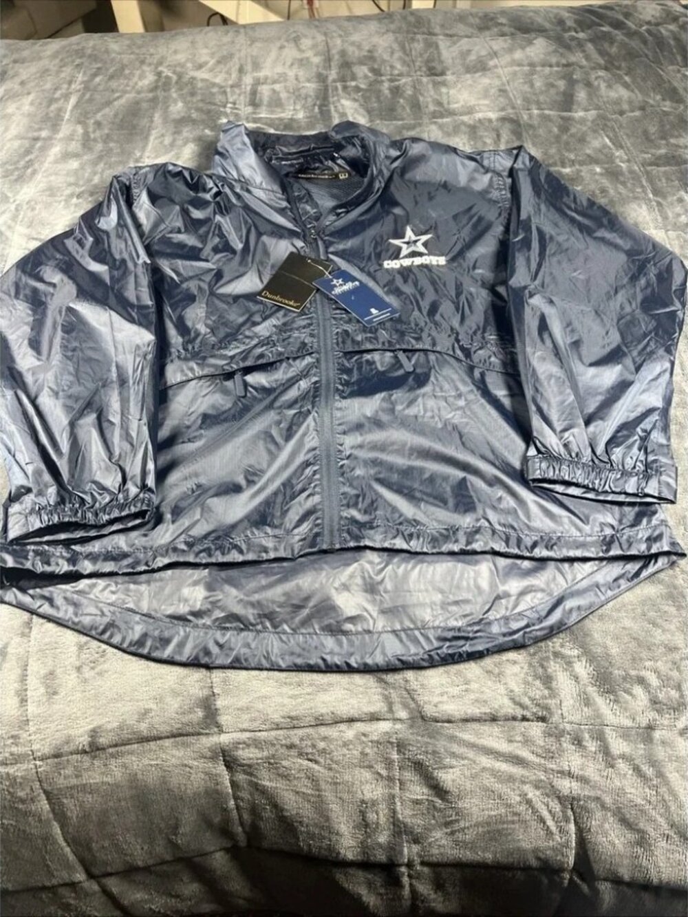 Cowboys Windbreaker Full Zip Jacket‎ Dunbrooke Size L NWT Football Sundaynight